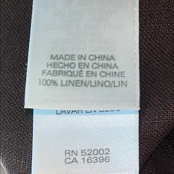 Liz Claiborne Dark Brown Women's Blouse 100% linen - Picture 6 of 11